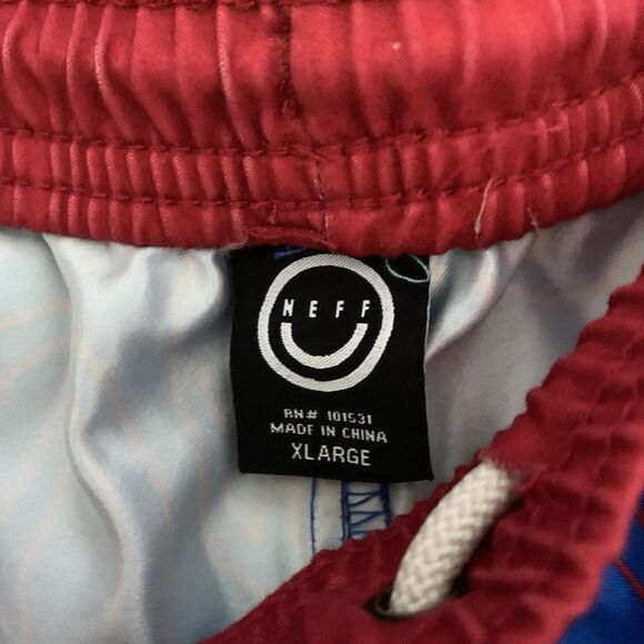 Neff Shorts Mens XL Rubber Ducky Blue Drawstring Elastic Waist Pockets - Picture 2 of 6